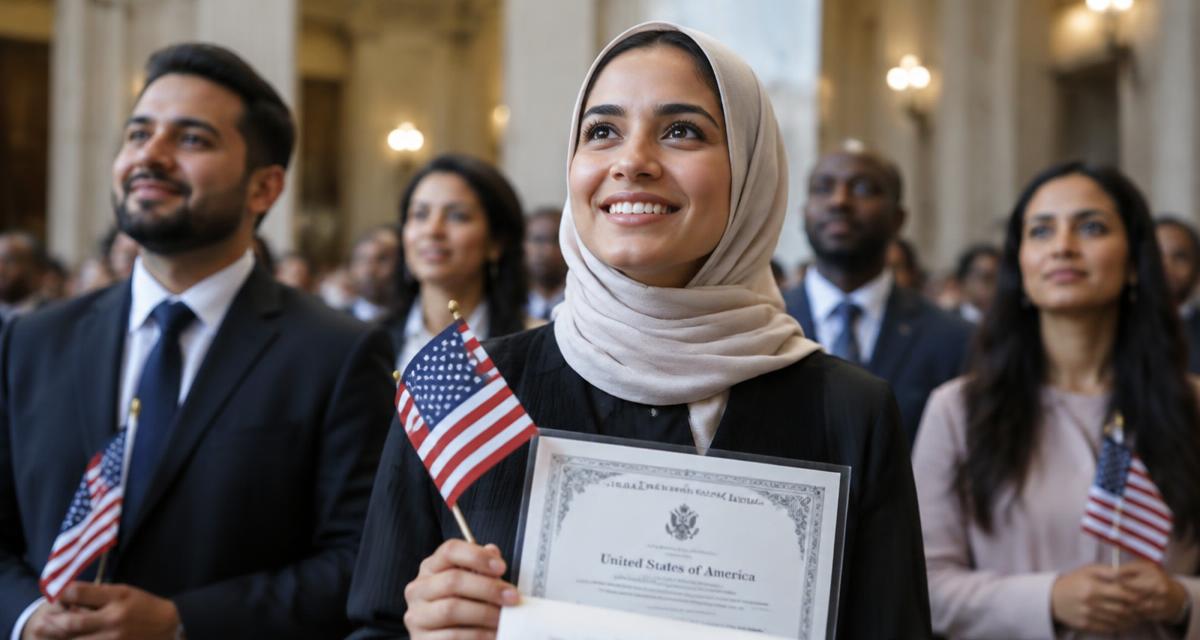 New citizens at a naturalization ceremony